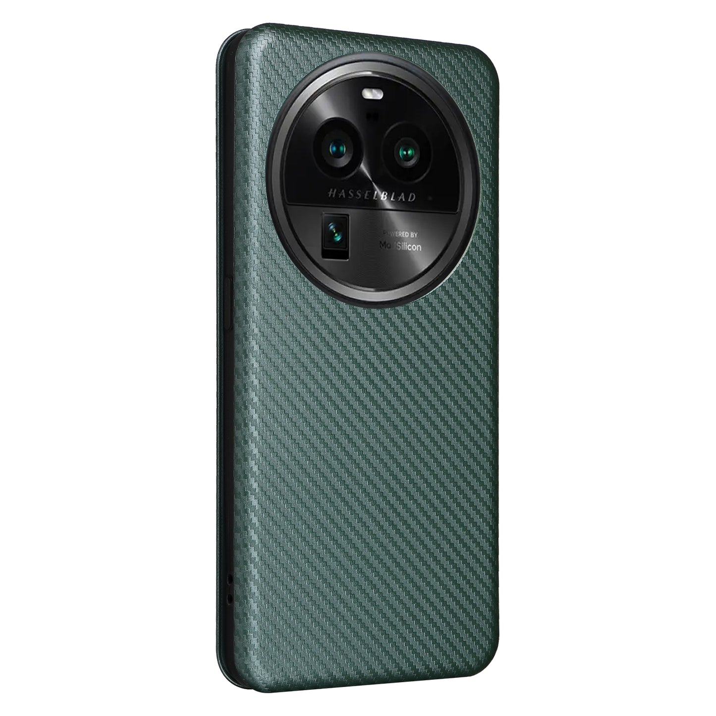 For Oppo Find X6 Pro PU Leather Stand Phone Cover Carbon Fiber Texture Phone Case with Card Slot