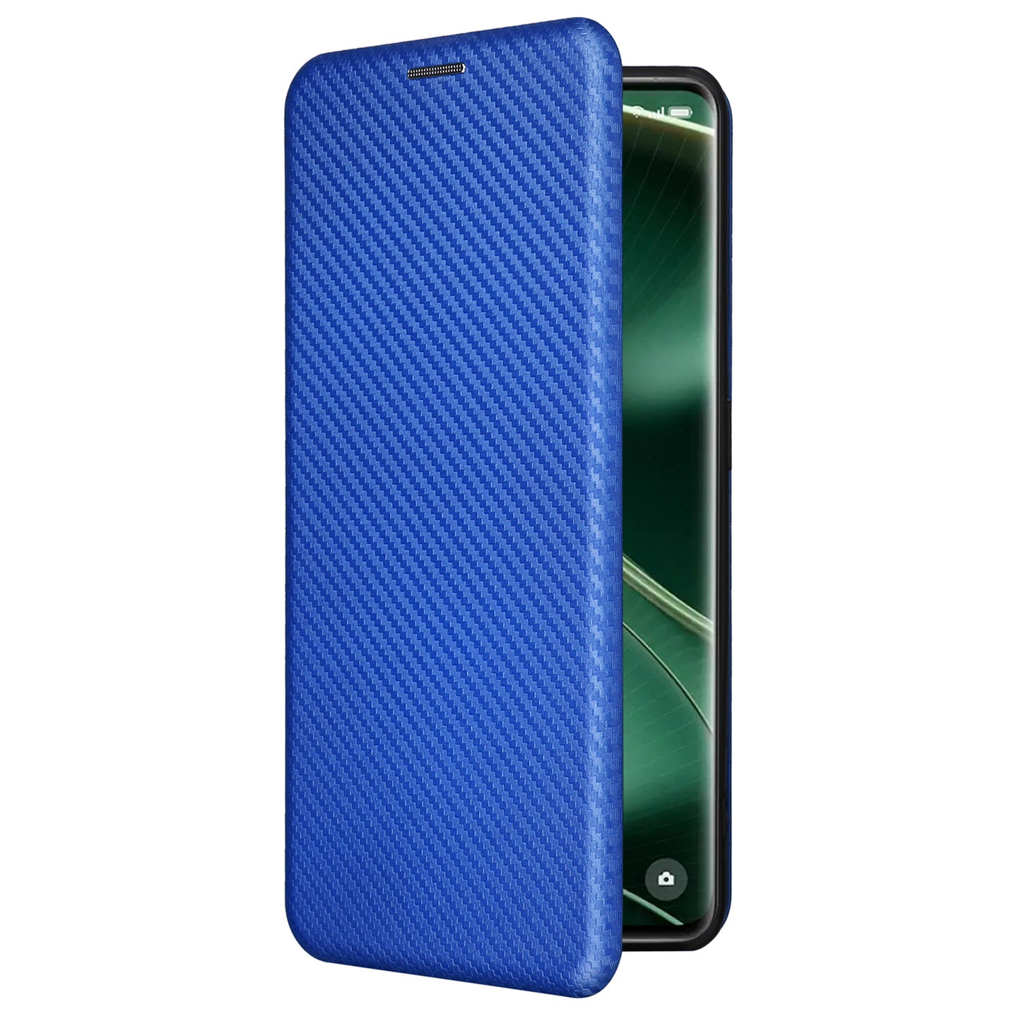 For Oppo Find X6 Pro PU Leather Stand Phone Cover Carbon Fiber Texture Phone Case with Card Slot
