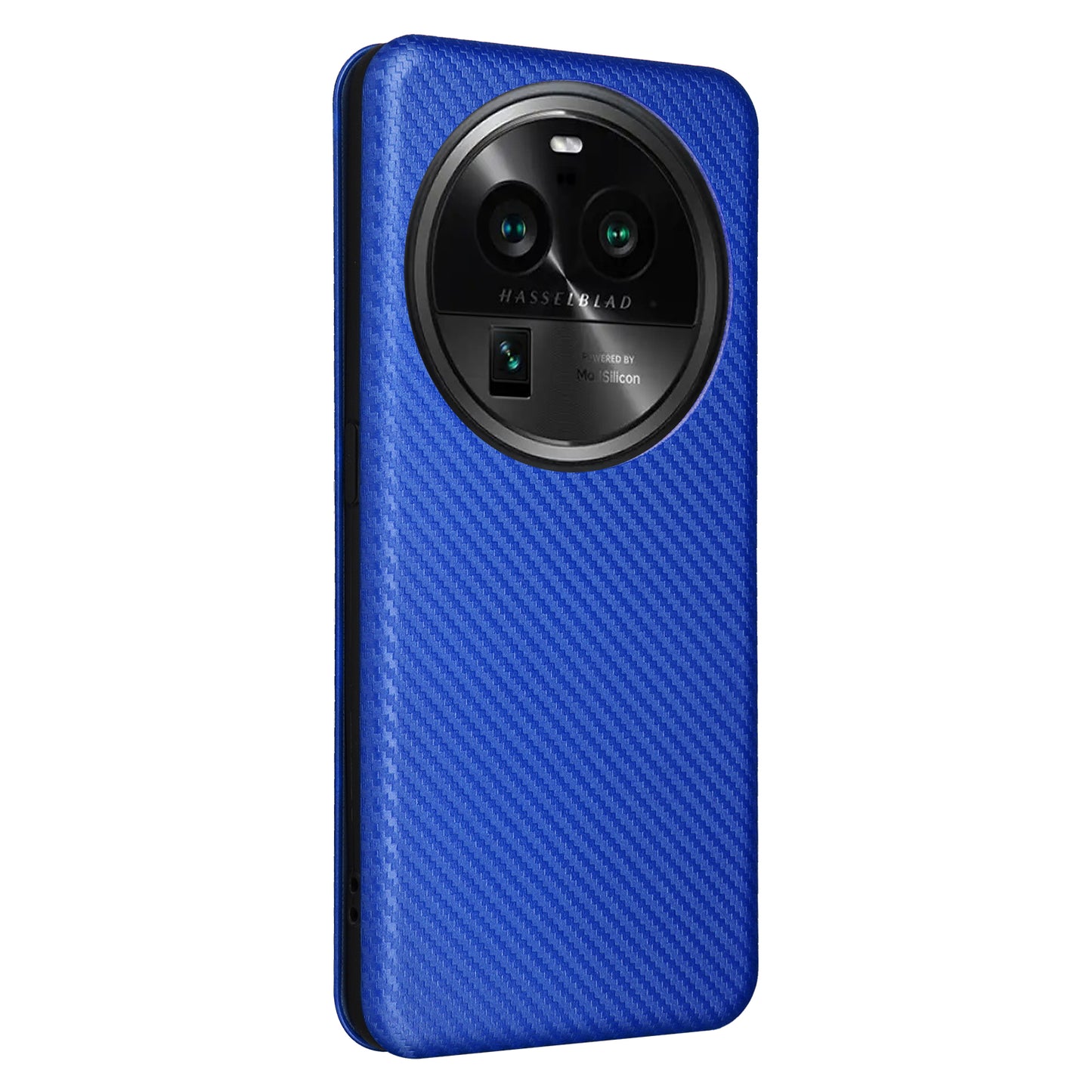 For Oppo Find X6 Pro PU Leather Stand Phone Cover Carbon Fiber Texture Phone Case with Card Slot