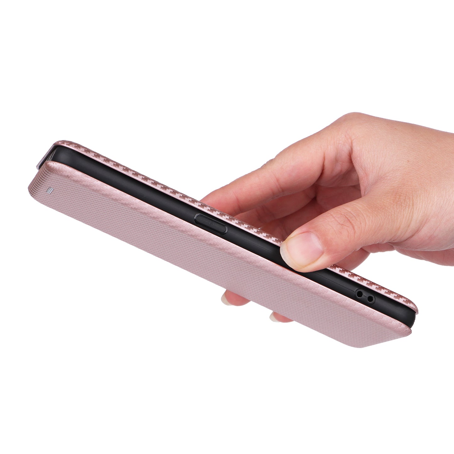 For Oppo Find X6 PU Leather Stand Phone Cover Carbon Fiber Texture Phone Case with Card Slot