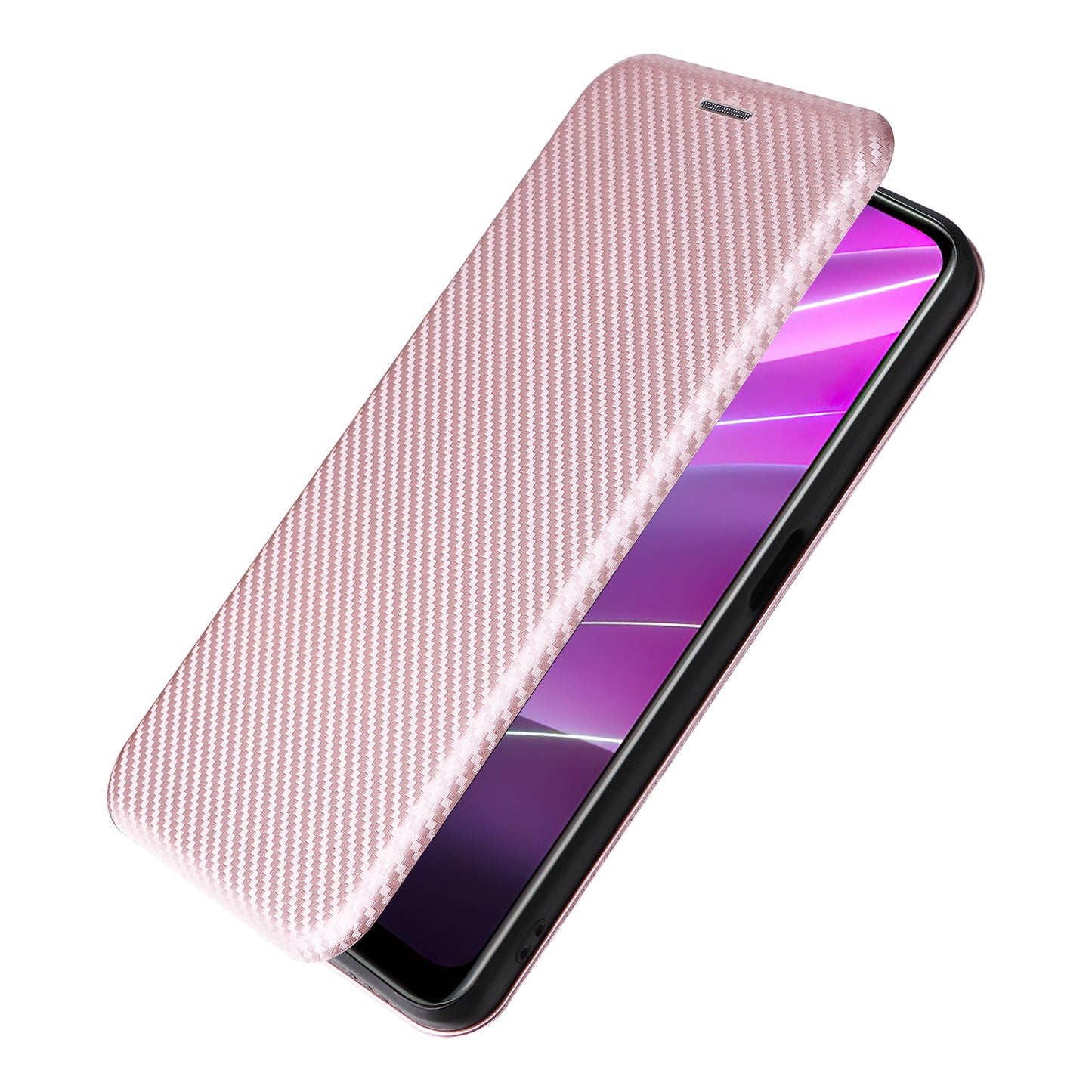 For Realme V30t / V30 5G Carbon Fiber Texture Phone Case Card Slot  PU Leather Stand Phone Cover