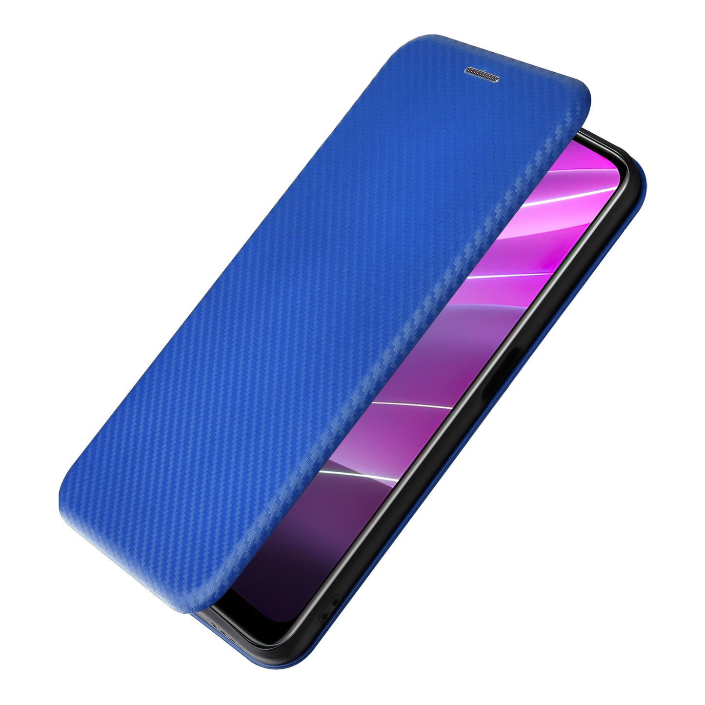 For Realme V30t / V30 5G Carbon Fiber Texture Phone Case Card Slot  PU Leather Stand Phone Cover