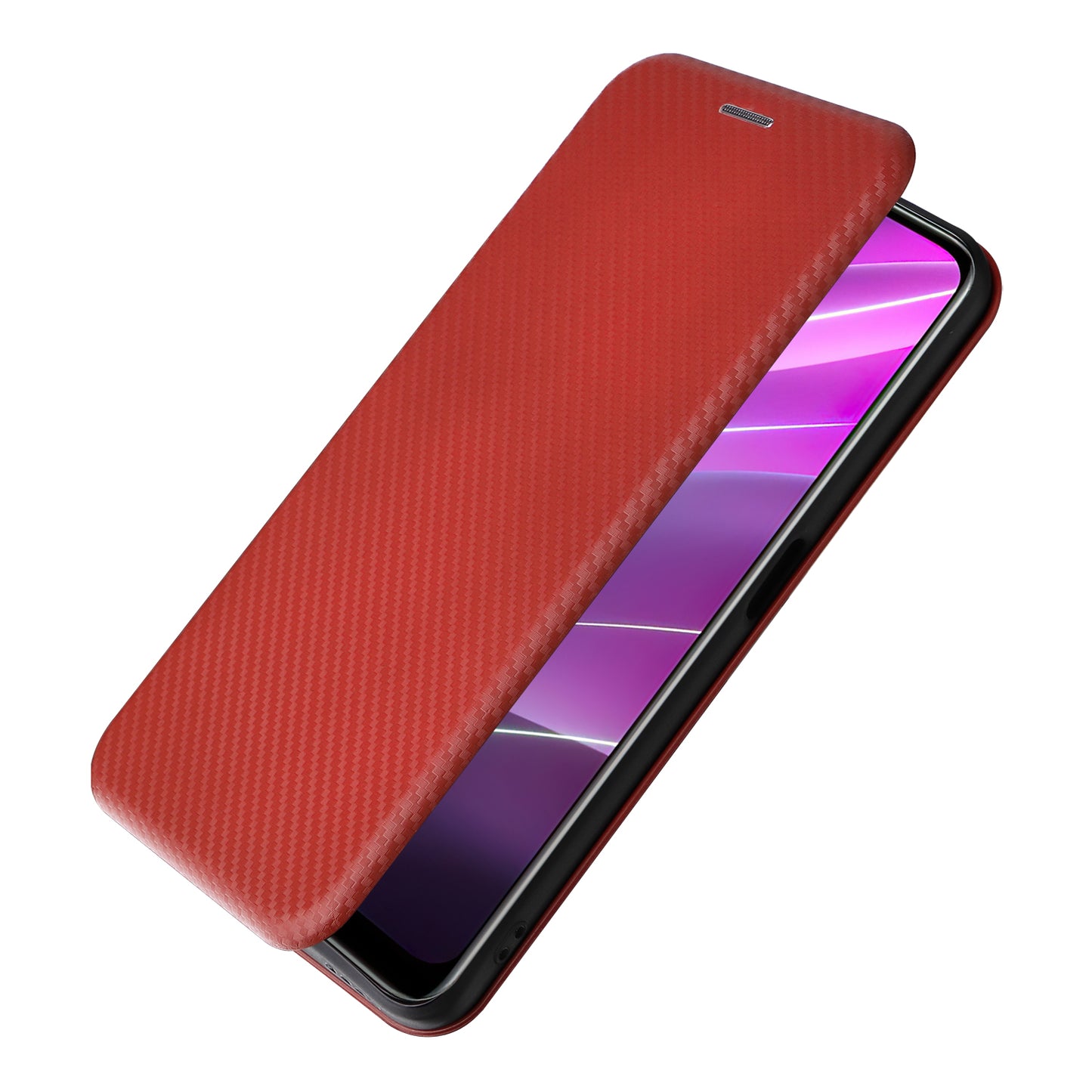For Realme V30t / V30 5G Carbon Fiber Texture Phone Case Card Slot  PU Leather Stand Phone Cover