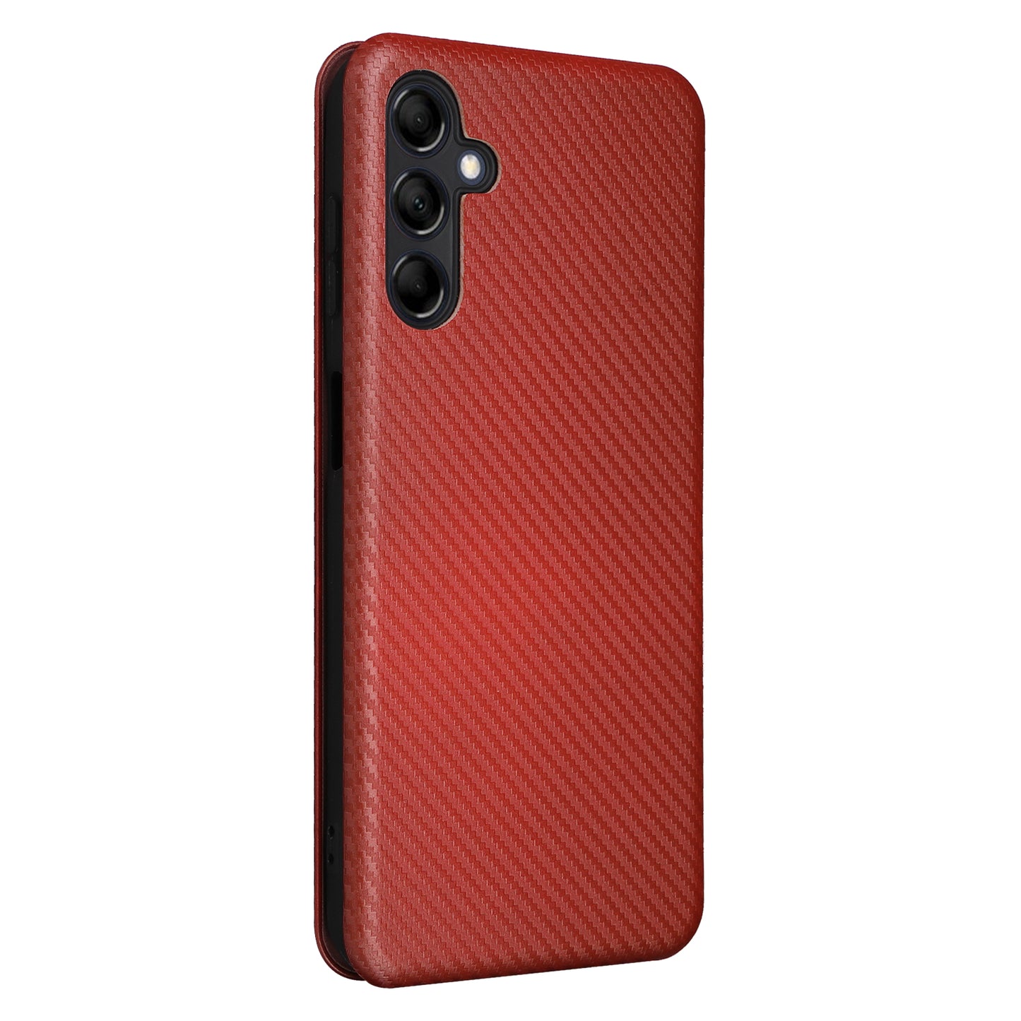 For Samsung Galaxy M14 5G Phone Cover TPU+PU Leather Stand Carbon Fiber Texture Phone Case with Card Slot