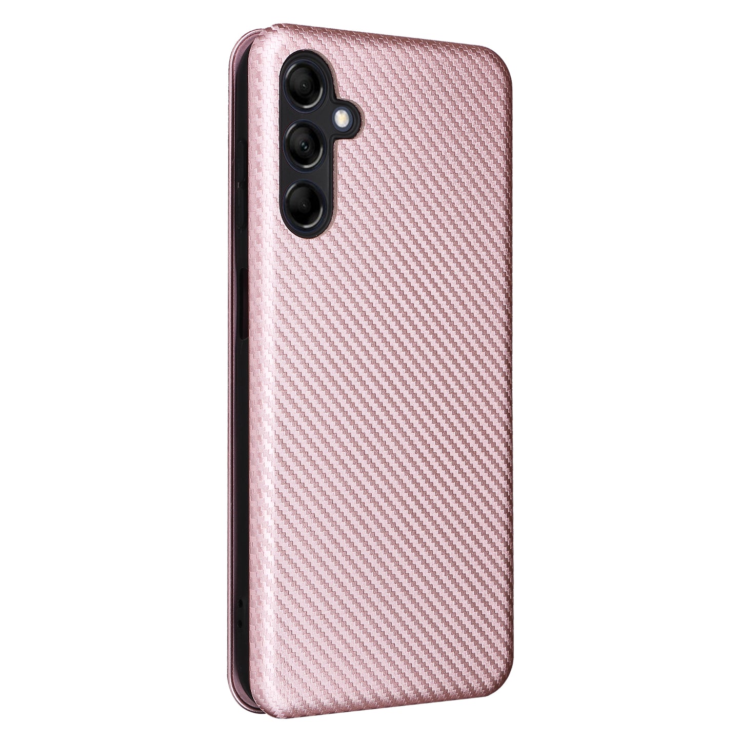 For Samsung Galaxy M14 5G Phone Cover TPU+PU Leather Stand Carbon Fiber Texture Phone Case with Card Slot