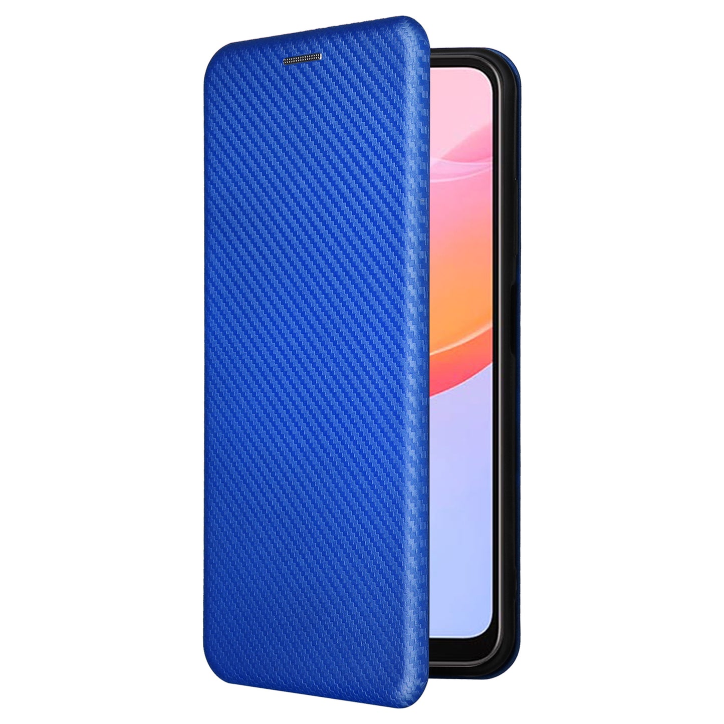 For Blackview A85 Carbon Fiber Texture Phone Case Leather Flip Stand Cover with Card Holder, Kickstand