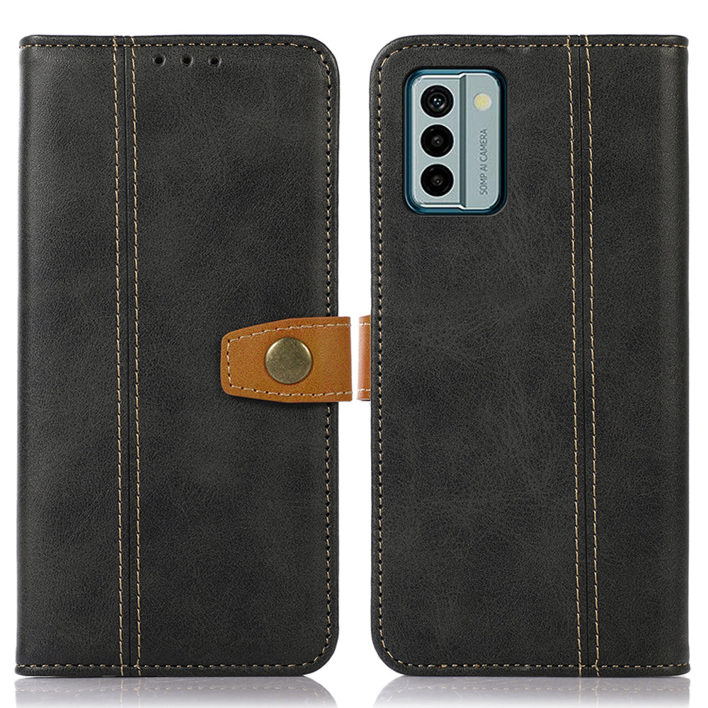 For Nokia G22 Anti-Scratch Phone Wallet Case Calf Texture Stand Leather Cell Phone Cover