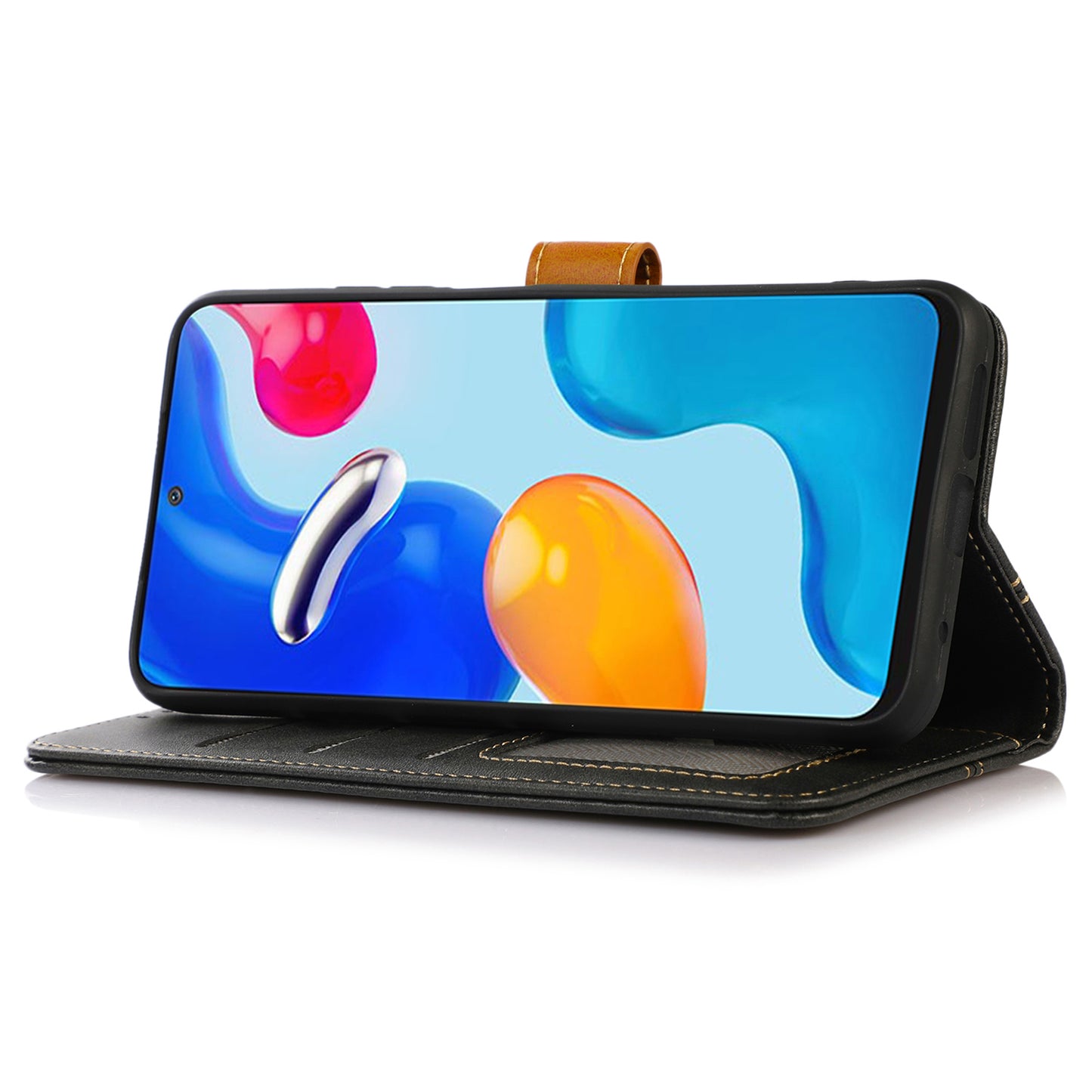 For Nokia G22 Anti-Scratch Phone Wallet Case Calf Texture Stand Leather Cell Phone Cover
