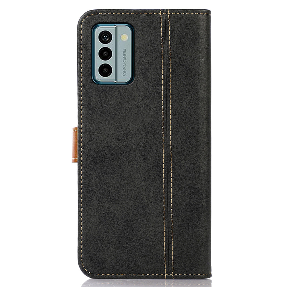 For Nokia G22 Anti-Scratch Phone Wallet Case Calf Texture Stand Leather Cell Phone Cover