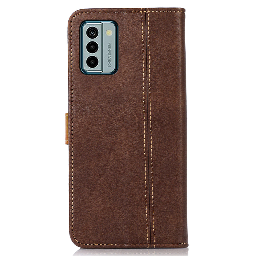 For Nokia G22 Anti-Scratch Phone Wallet Case Calf Texture Stand Leather Cell Phone Cover