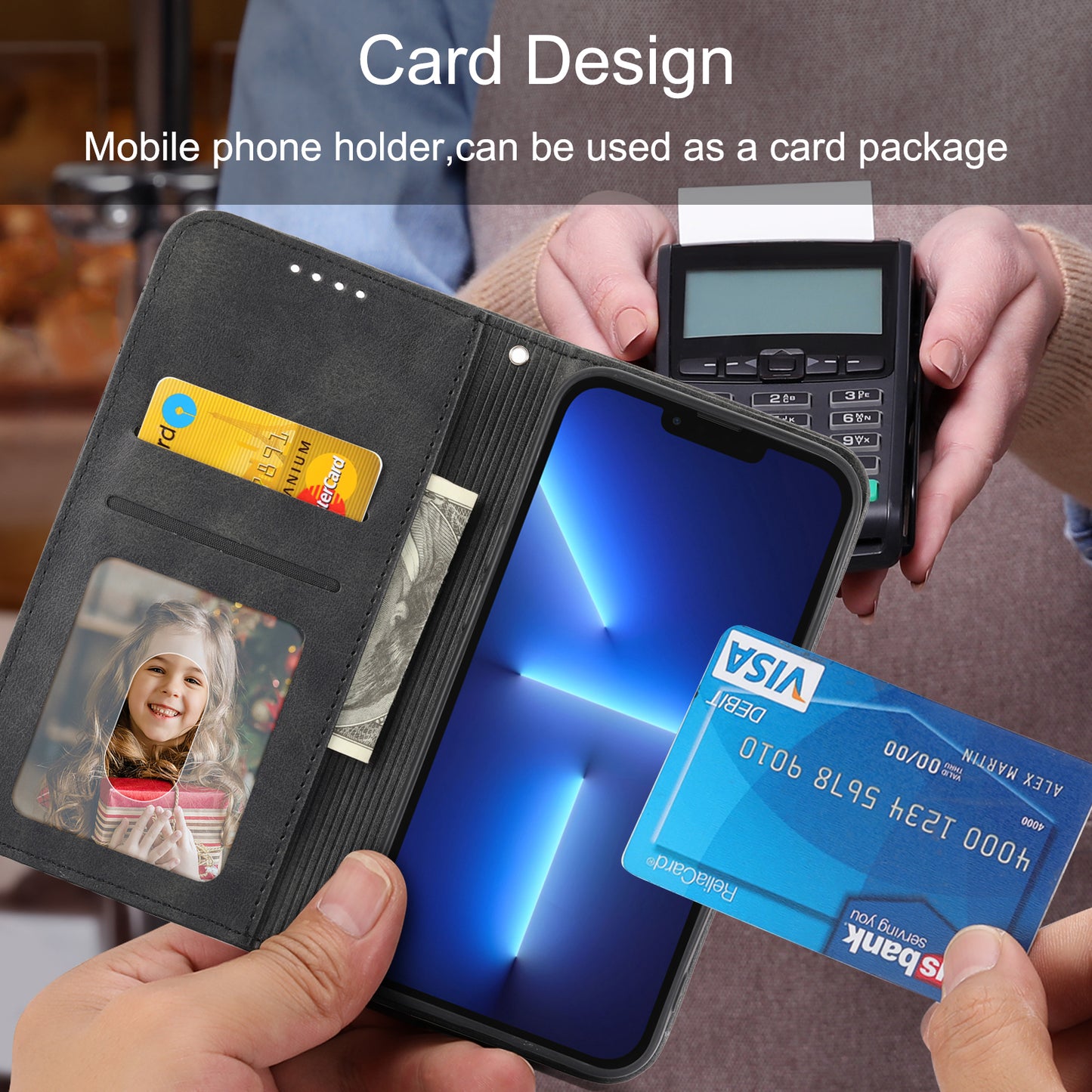 Phone Case for Samsung Galaxy A24 4G , Imprinted Rhombus Pattern Wallet Calf Texture PU Leather Stand Phone Cover