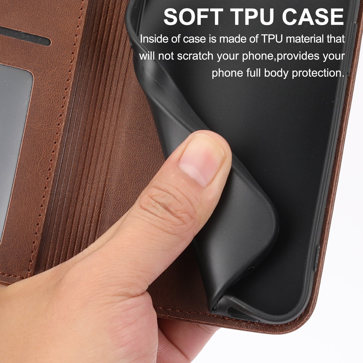 Phone Case for Samsung Galaxy A24 4G , Imprinted Rhombus Pattern Wallet Calf Texture PU Leather Stand Phone Cover
