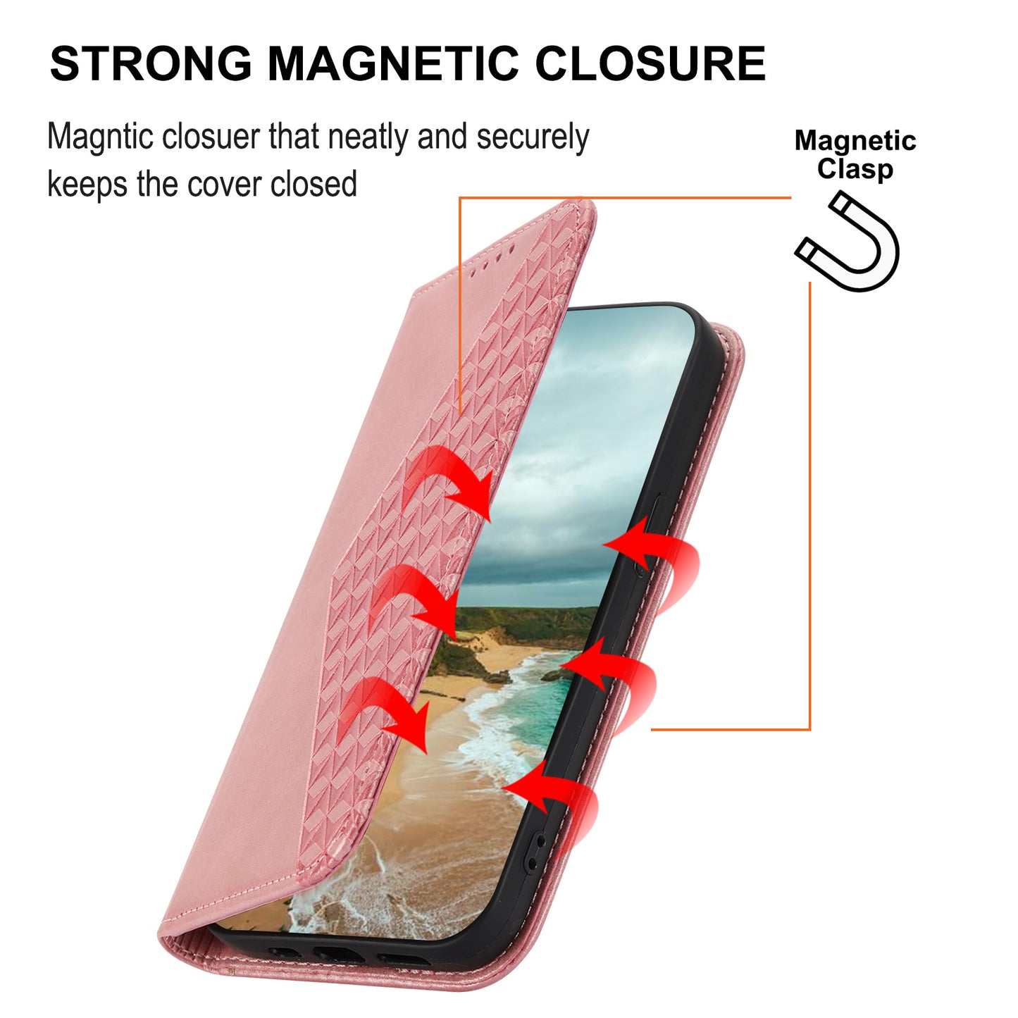 Phone Case for Samsung Galaxy A24 4G , Imprinted Rhombus Pattern Wallet Calf Texture PU Leather Stand Phone Cover