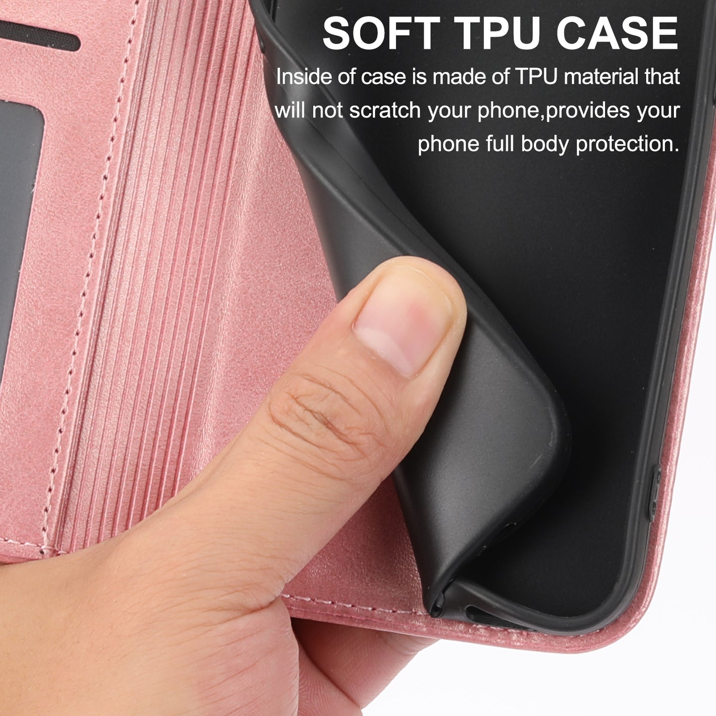Phone Case for Samsung Galaxy A24 4G , Imprinted Rhombus Pattern Wallet Calf Texture PU Leather Stand Phone Cover