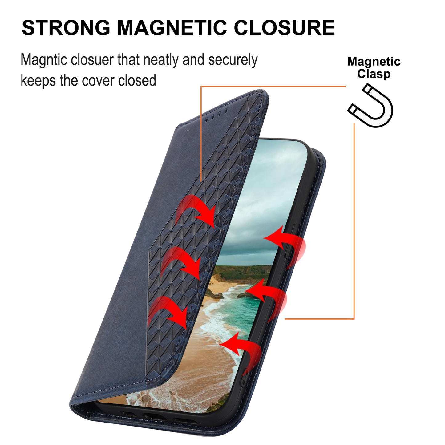 Phone Case for Samsung Galaxy A24 4G , Imprinted Rhombus Pattern Wallet Calf Texture PU Leather Stand Phone Cover