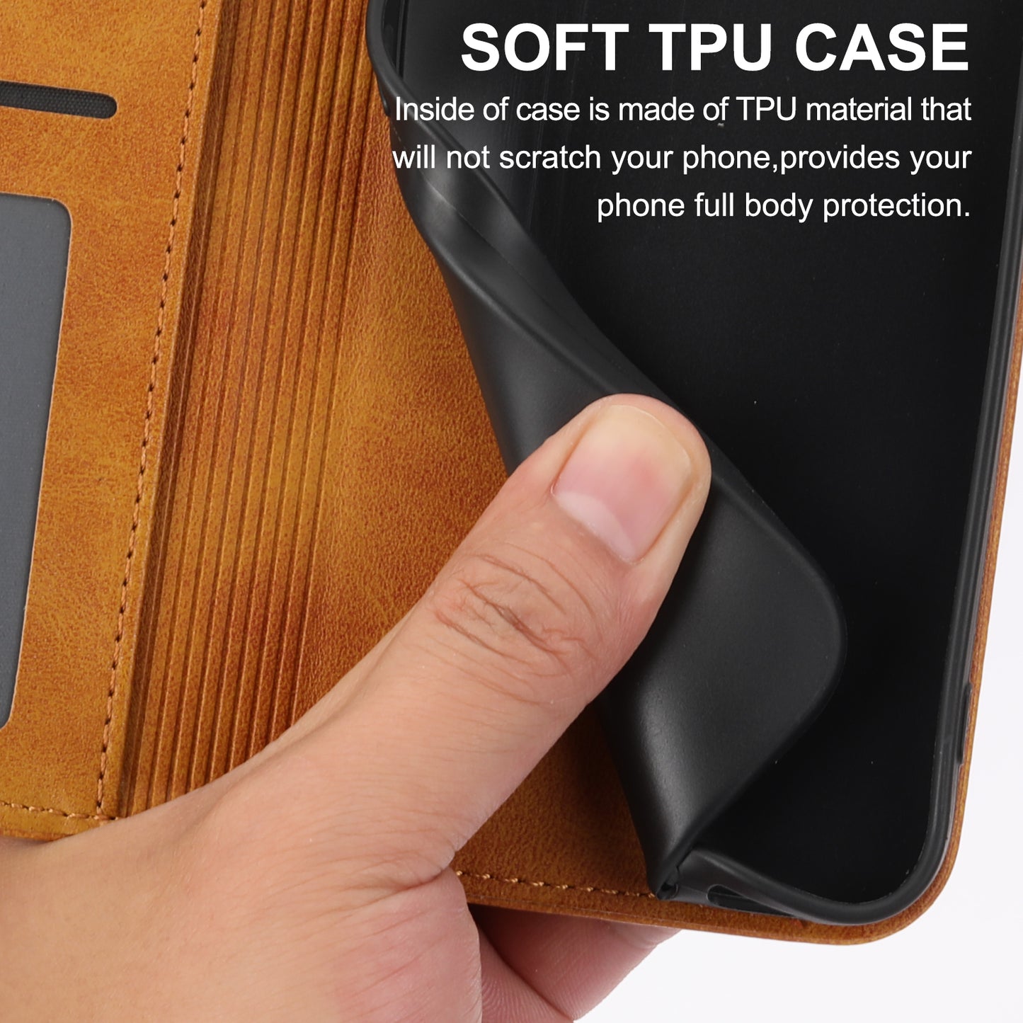 Phone Case for Samsung Galaxy A24 4G , Imprinted Rhombus Pattern Wallet Calf Texture PU Leather Stand Phone Cover