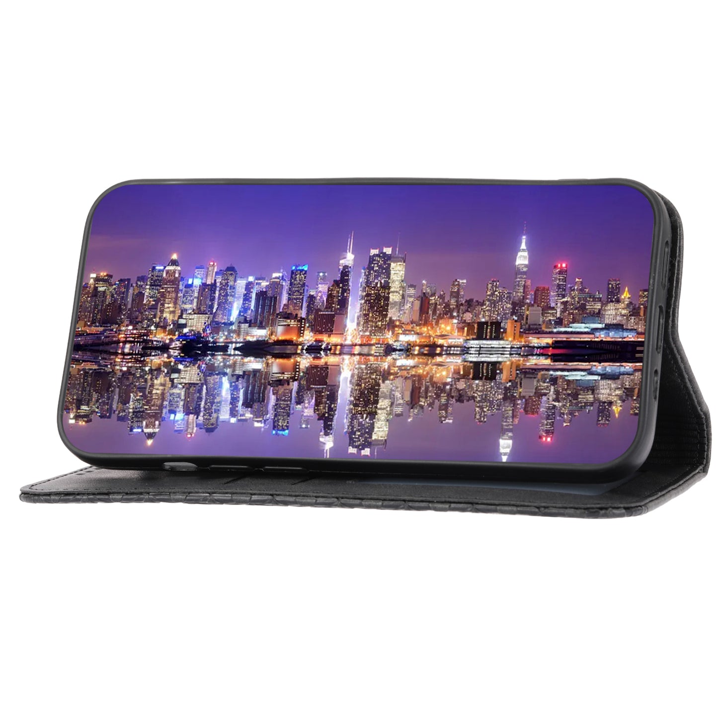 For Samsung Galaxy M14 5G Imprinted Rhombus Pattern Phone Shell Calf Texture PU Leather Stand Phone Case