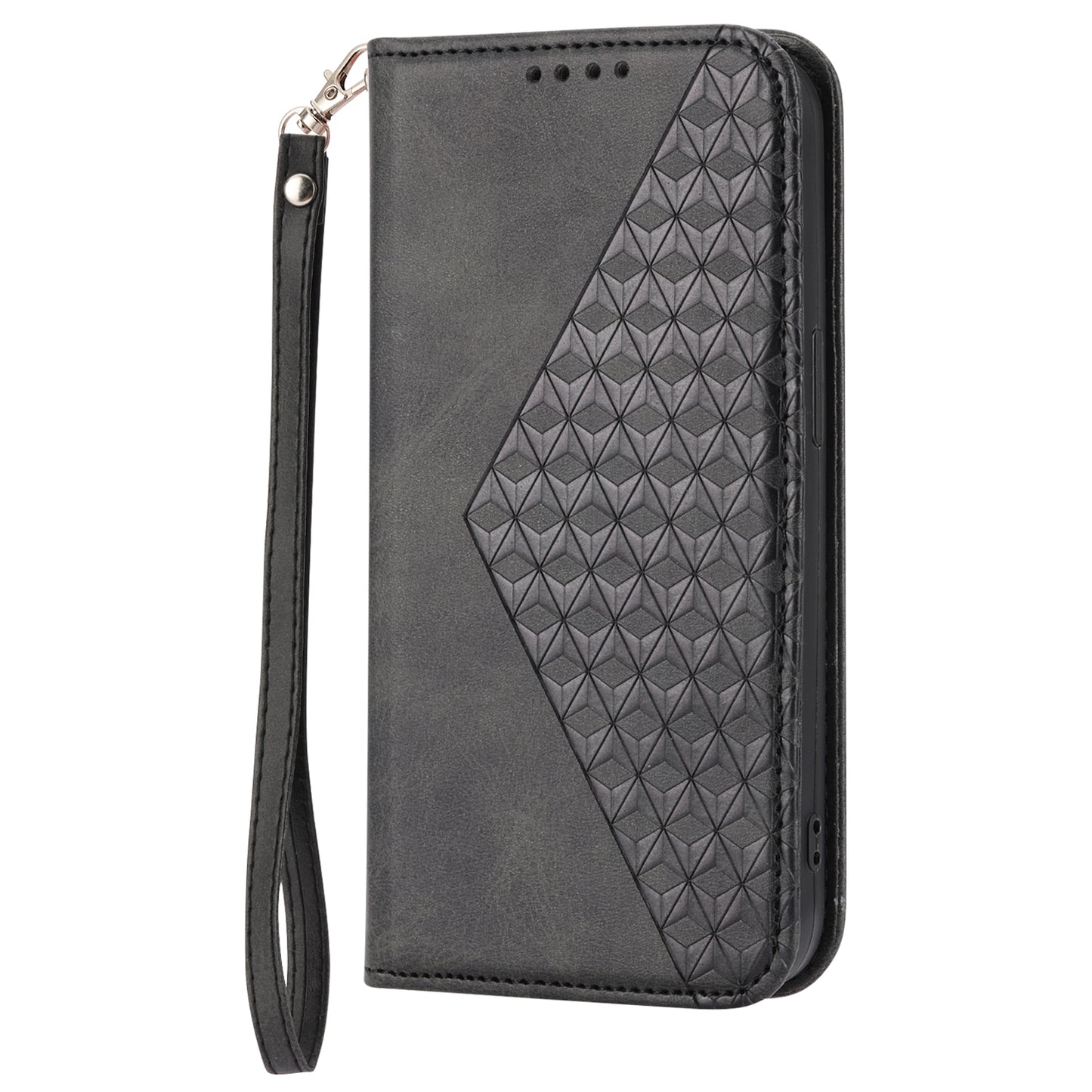Calf Texture Phone Case for Sony Xperia 1 V , Imprinted Rhombus Pattern PU Leather Stand Phone Cover