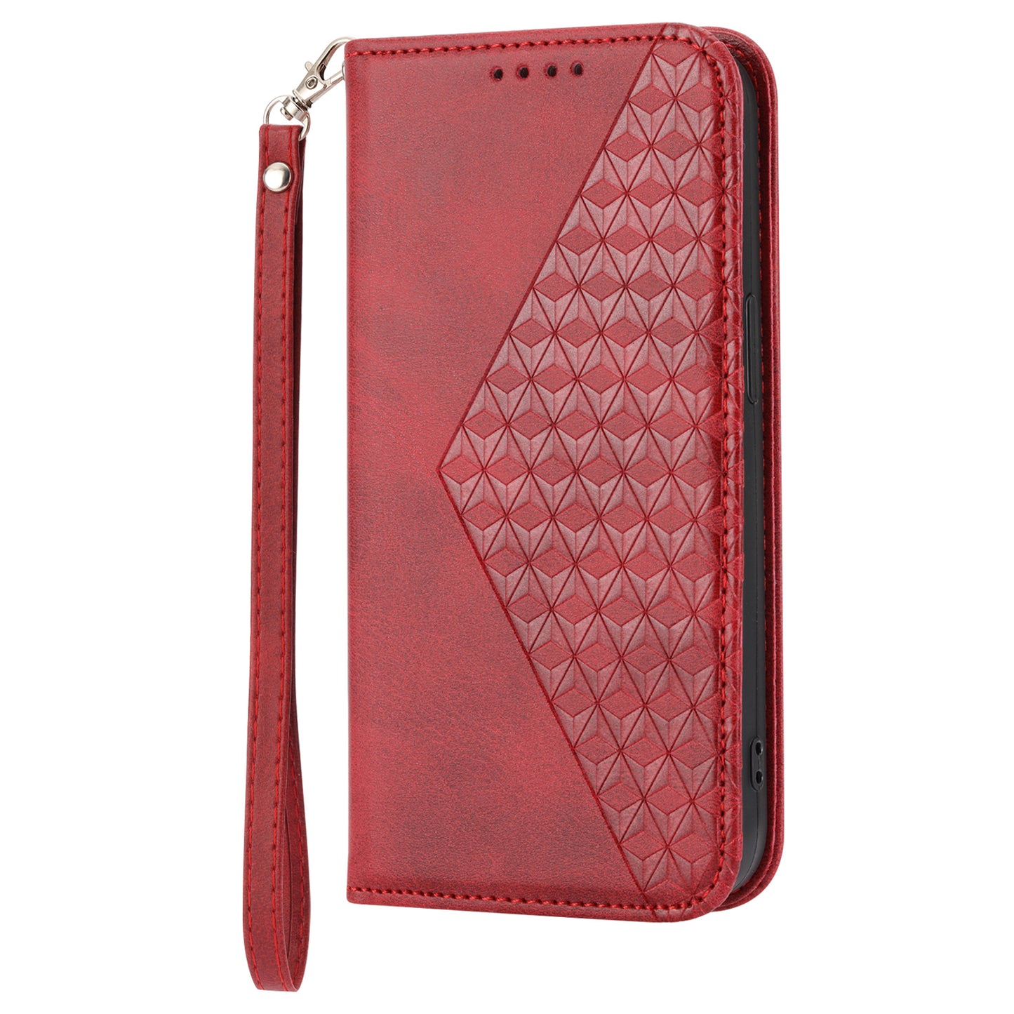 Calf Texture Phone Case for Sony Xperia 1 V , Imprinted Rhombus Pattern PU Leather Stand Phone Cover