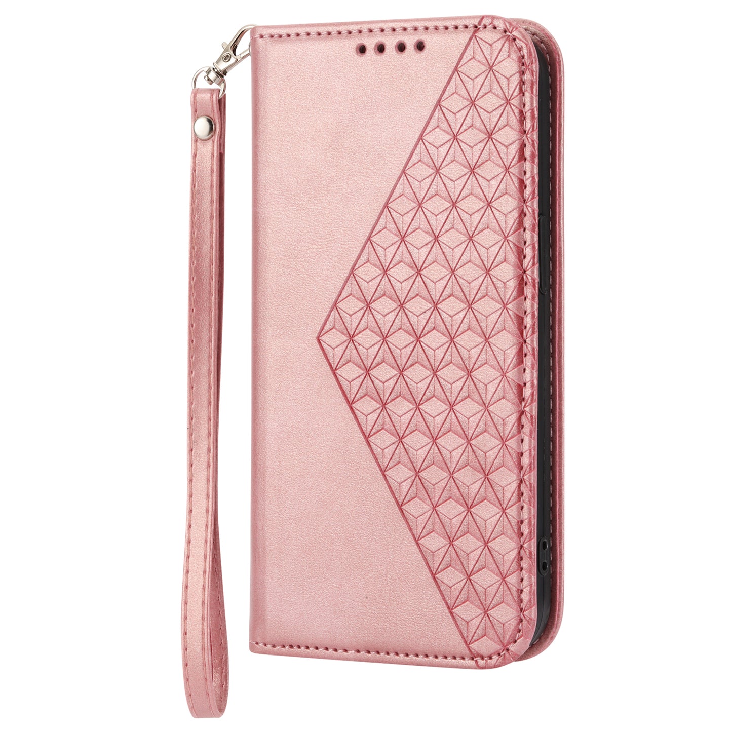 Calf Texture Phone Case for Sony Xperia 1 V , Imprinted Rhombus Pattern PU Leather Stand Phone Cover