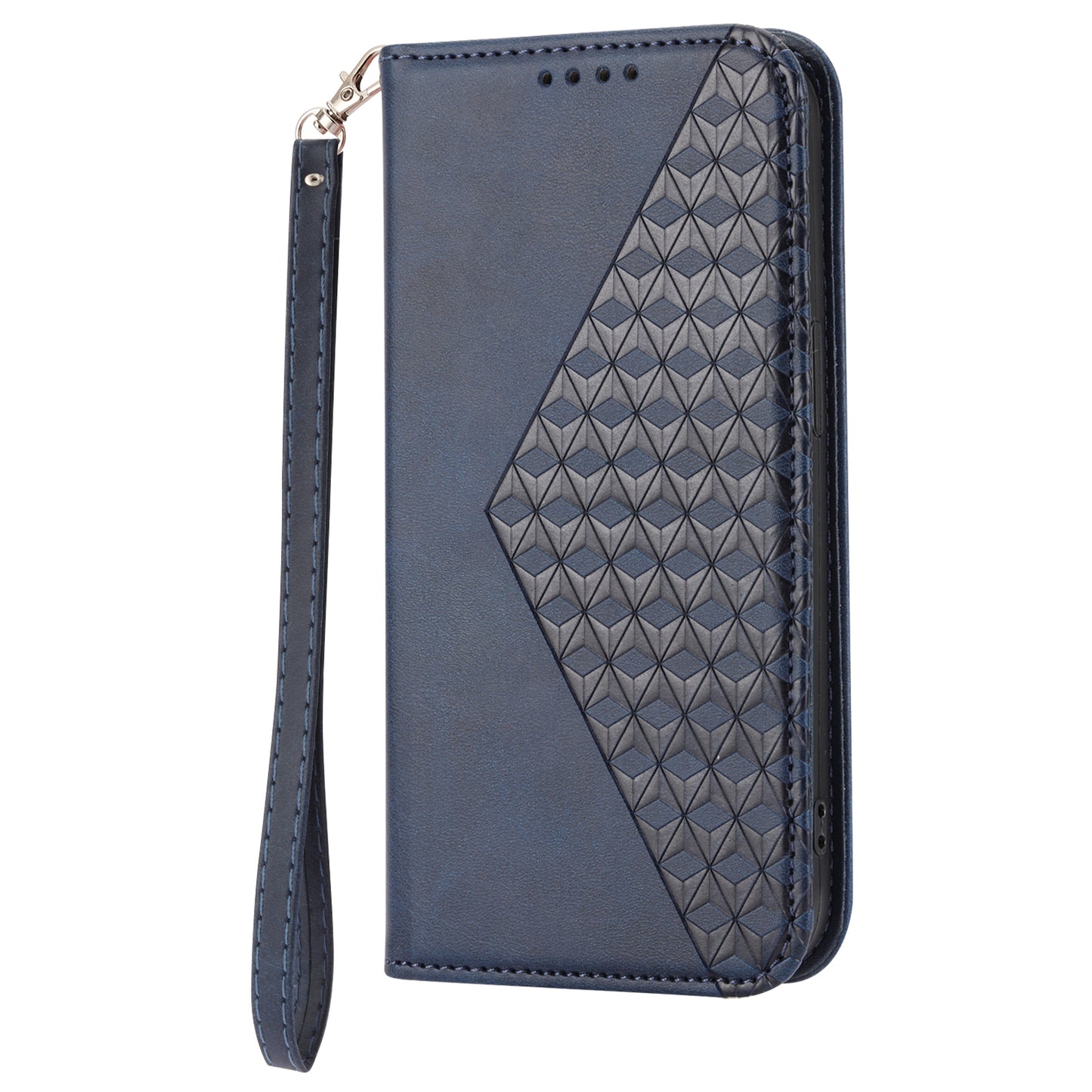 Calf Texture Phone Case for Sony Xperia 1 V , Imprinted Rhombus Pattern PU Leather Stand Phone Cover