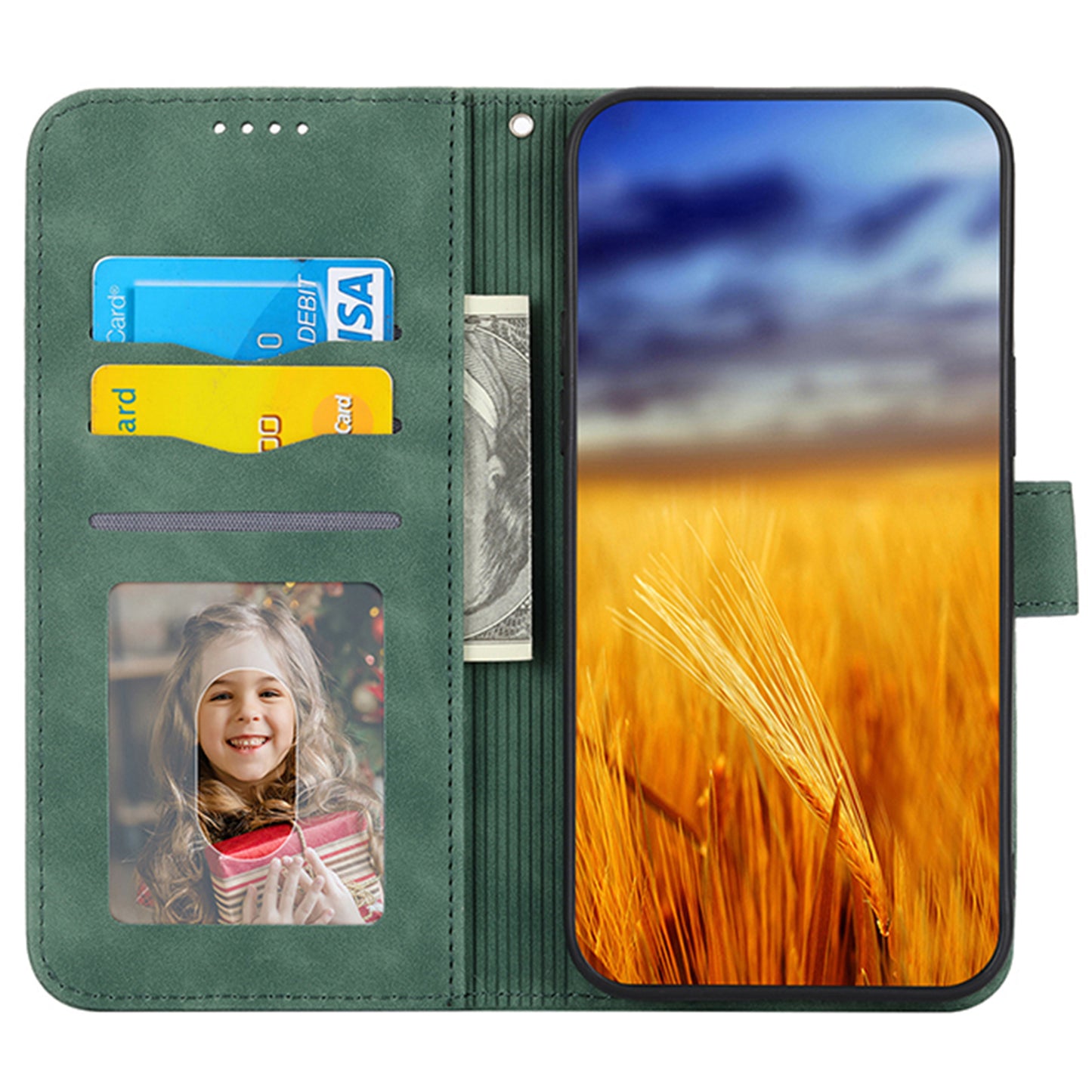 DIERFENG DF-03 For Sony Xperia 1 V Shockproof Case Lines Imprinted Phone Case Leather Flip Cover with Stand