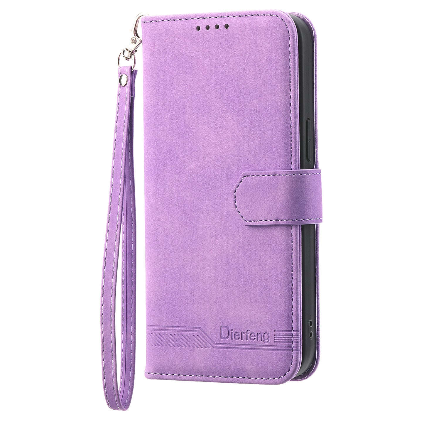 DIERFENG DF-03 For Sony Xperia 1 V Shockproof Case Lines Imprinted Phone Case Leather Flip Cover with Stand