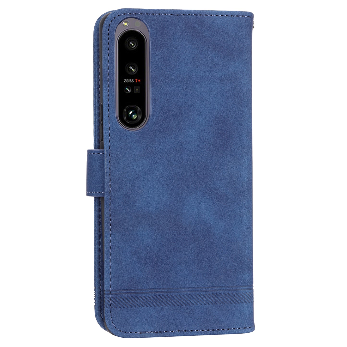 DIERFENG DF-03 For Sony Xperia 1 V Shockproof Case Lines Imprinted Phone Case Leather Flip Cover with Stand