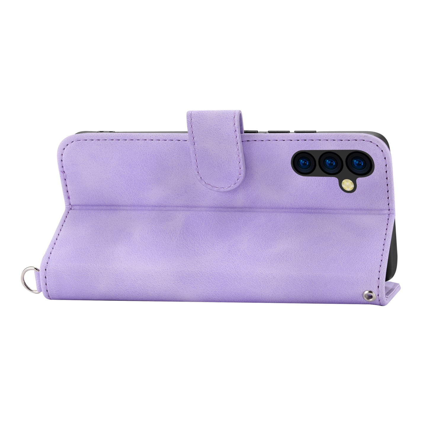 Wallet Phone Case for Samsung Galaxy M14 5G Imprinted Flower Skin-Touch Leather Cover with Strap