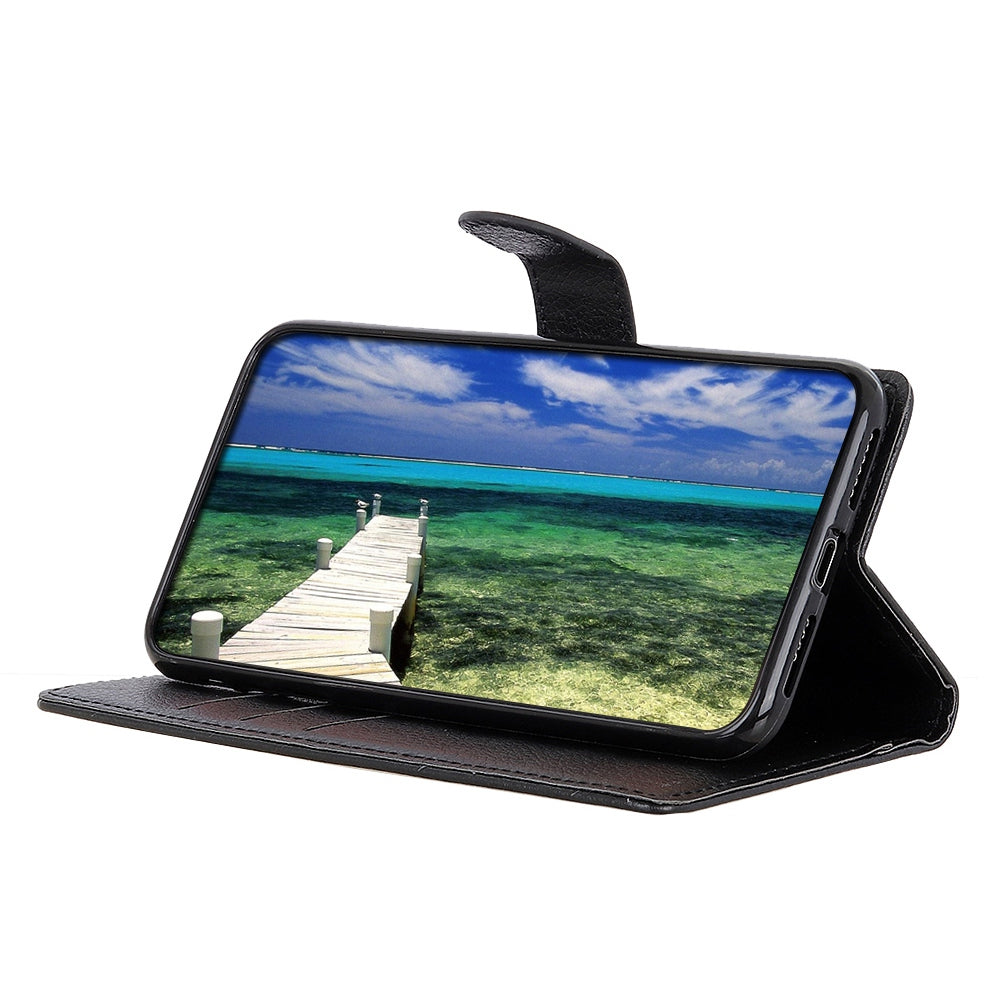 Wallet Stand Phone Case for Nokia C32 , PU Leather+TPU Litchi Texture Phone Cover