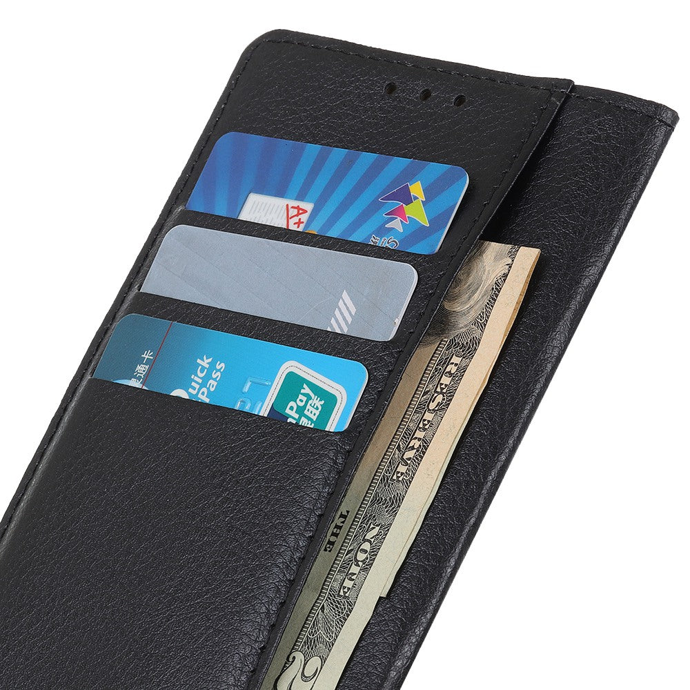 Wallet Stand Phone Case for Nokia C32 , PU Leather+TPU Litchi Texture Phone Cover