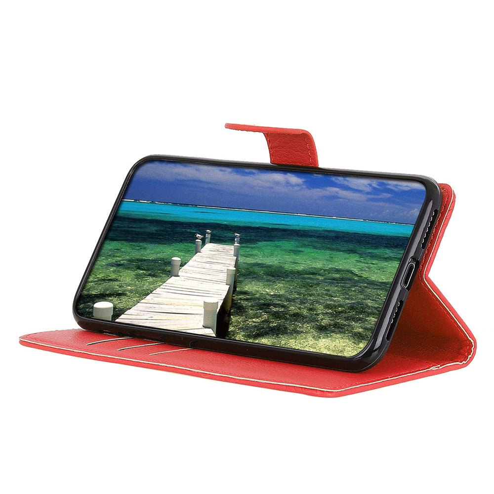 Wallet Stand Phone Case for Nokia C32 , PU Leather+TPU Litchi Texture Phone Cover