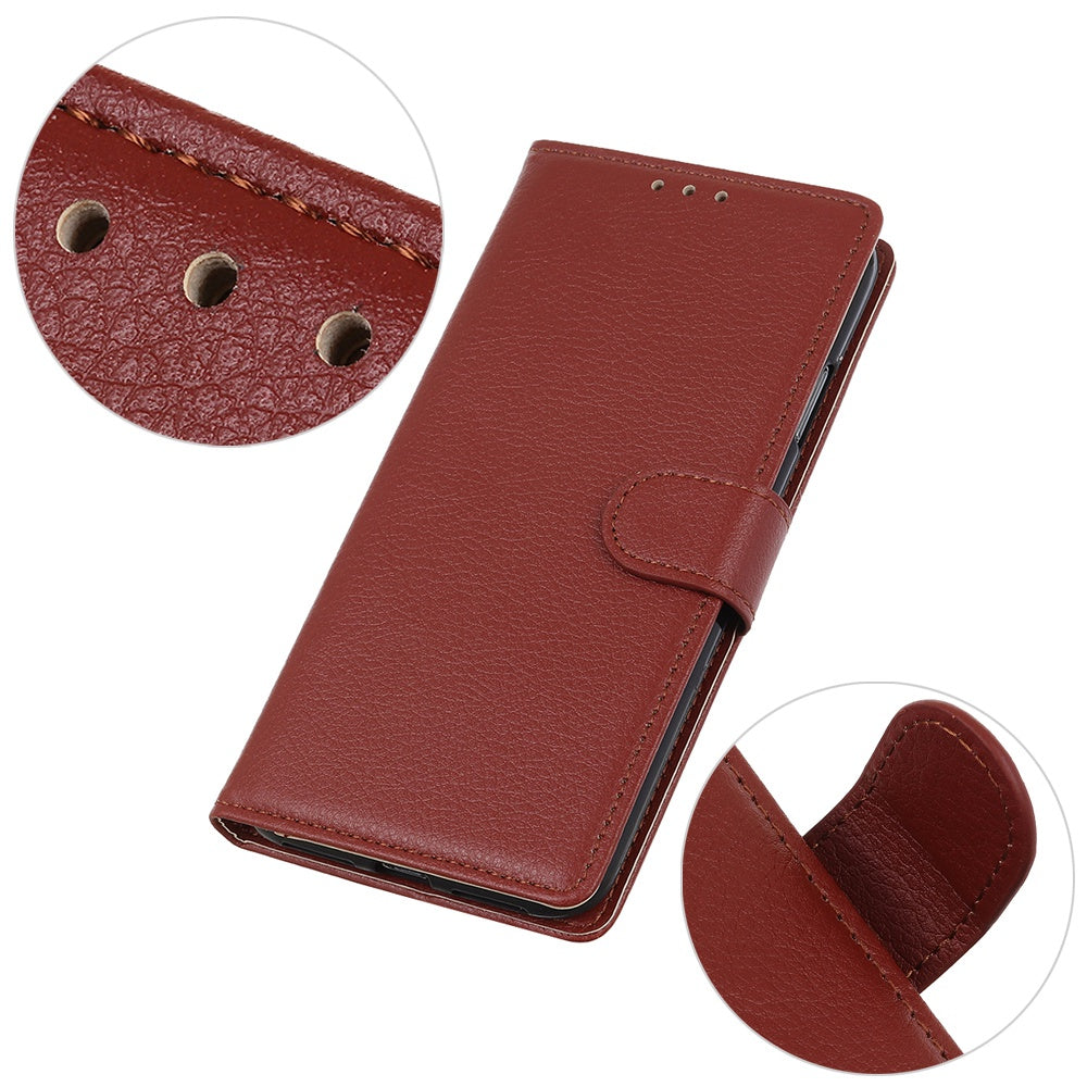 Wallet Stand Phone Case for Nokia C32 , PU Leather+TPU Litchi Texture Phone Cover