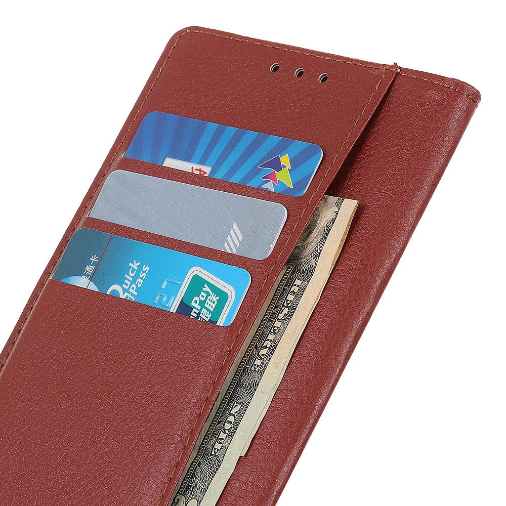 Wallet Stand Phone Case for Nokia C32 , PU Leather+TPU Litchi Texture Phone Cover