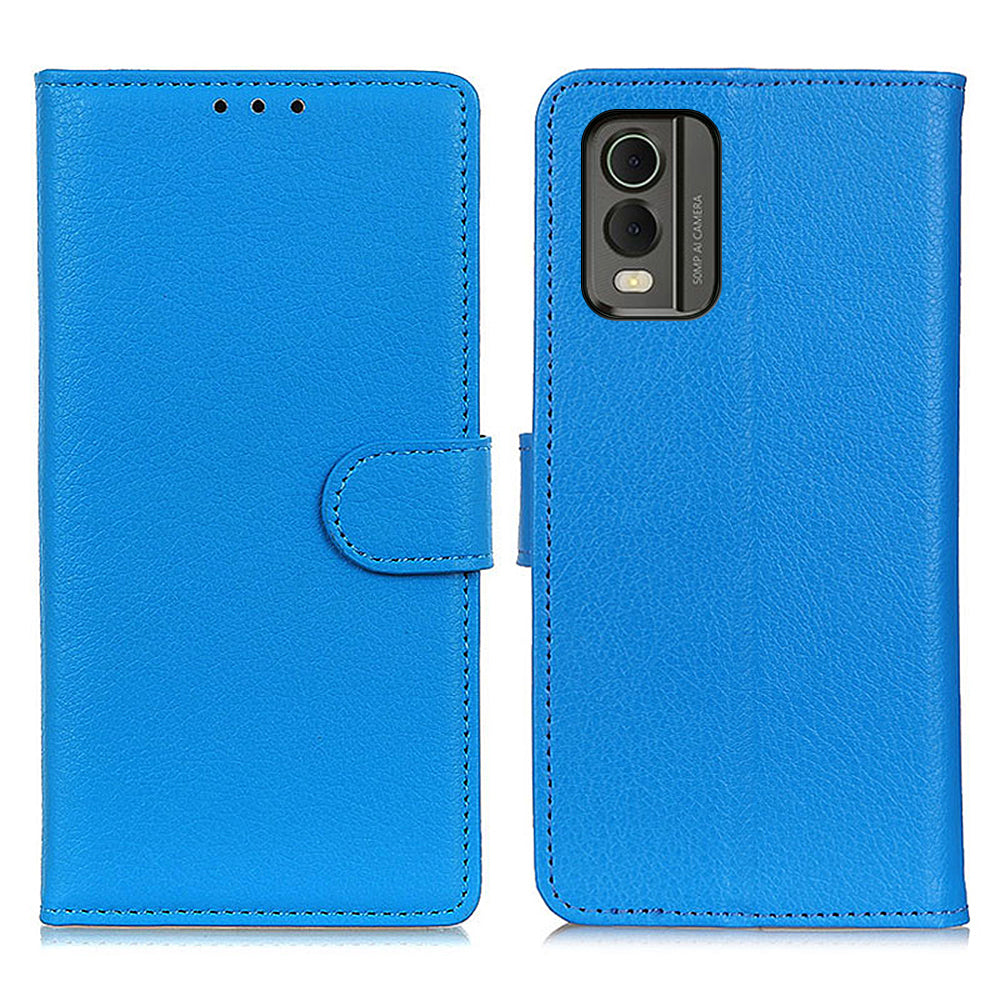 Wallet Stand Phone Case for Nokia C32 , PU Leather+TPU Litchi Texture Phone Cover