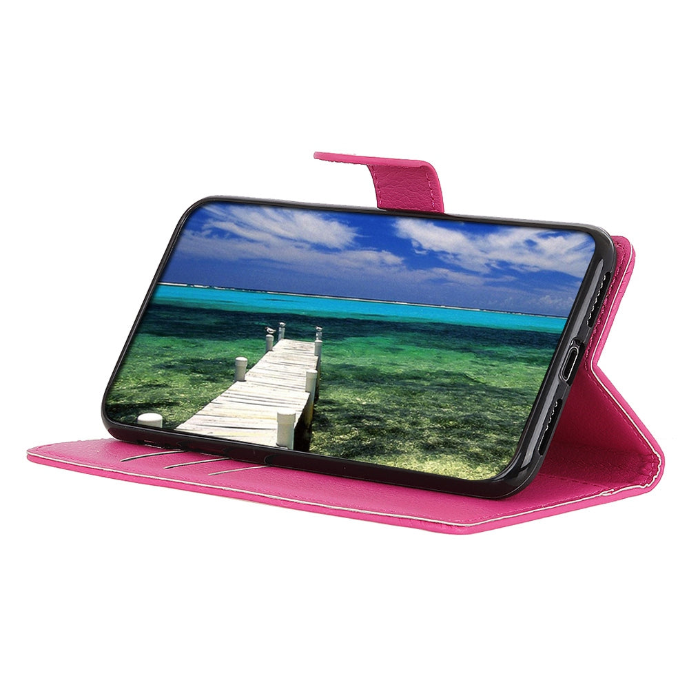 Wallet Stand Phone Case for Nokia C32 , PU Leather+TPU Litchi Texture Phone Cover