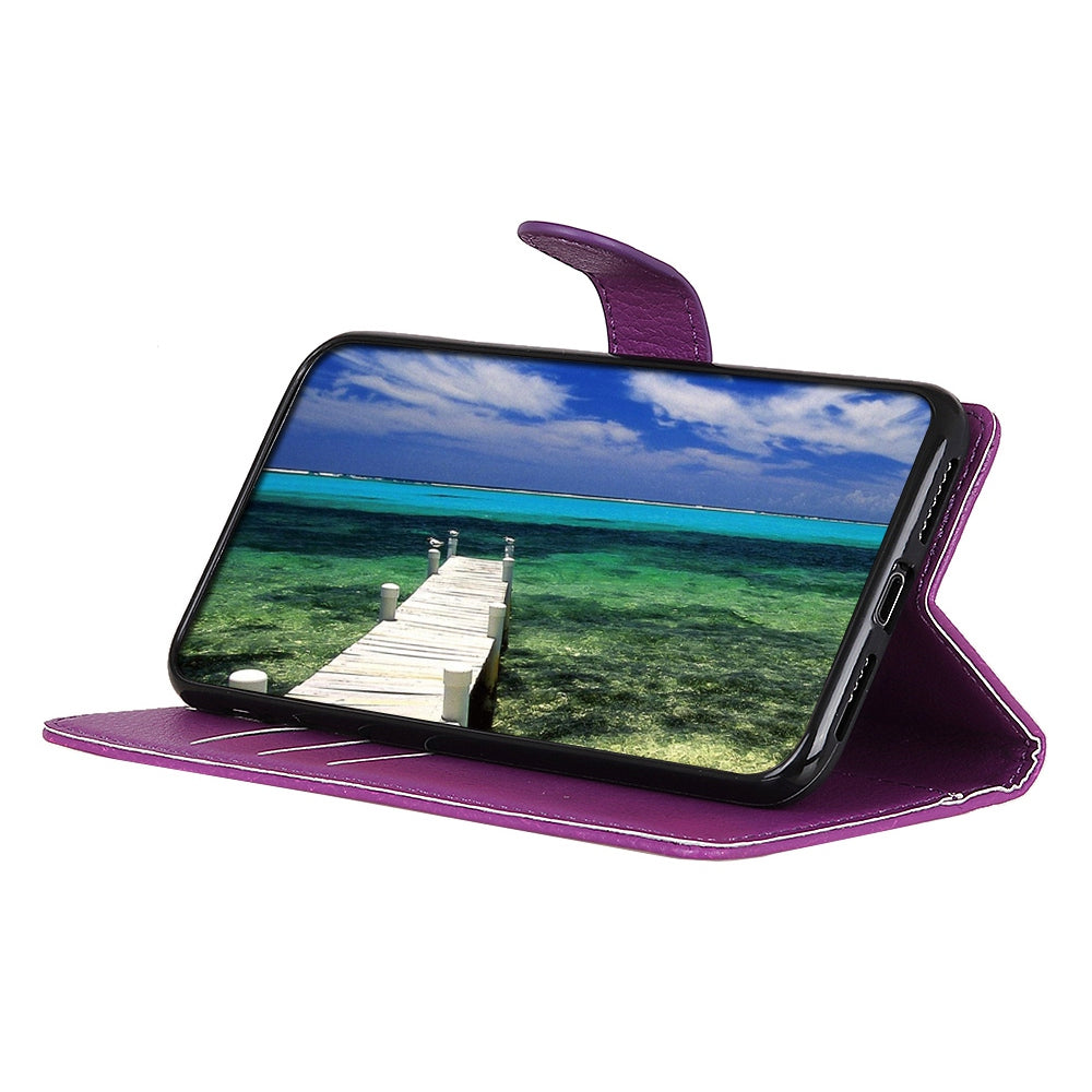 Wallet Stand Phone Case for Nokia C32 , PU Leather+TPU Litchi Texture Phone Cover