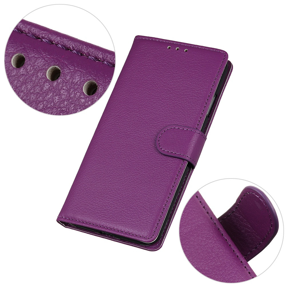 Wallet Stand Phone Case for Nokia C32 , PU Leather+TPU Litchi Texture Phone Cover