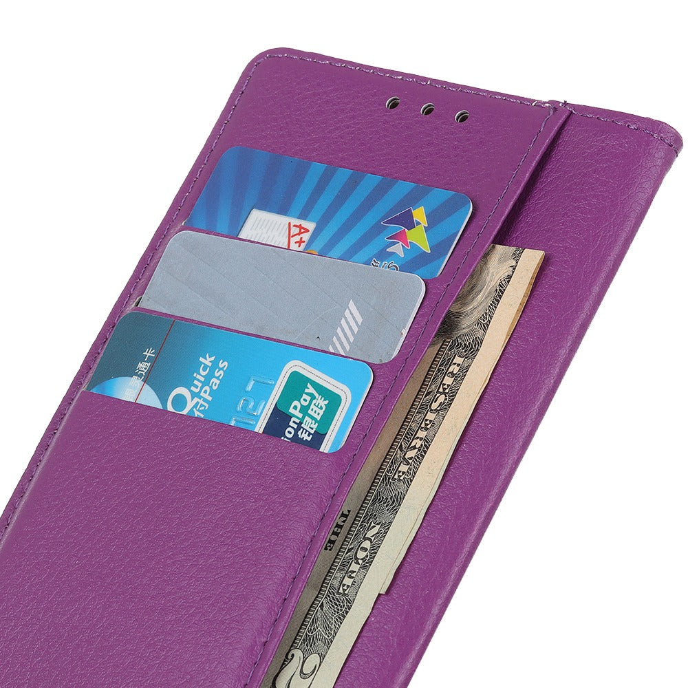 Wallet Stand Phone Case for Nokia C32 , PU Leather+TPU Litchi Texture Phone Cover