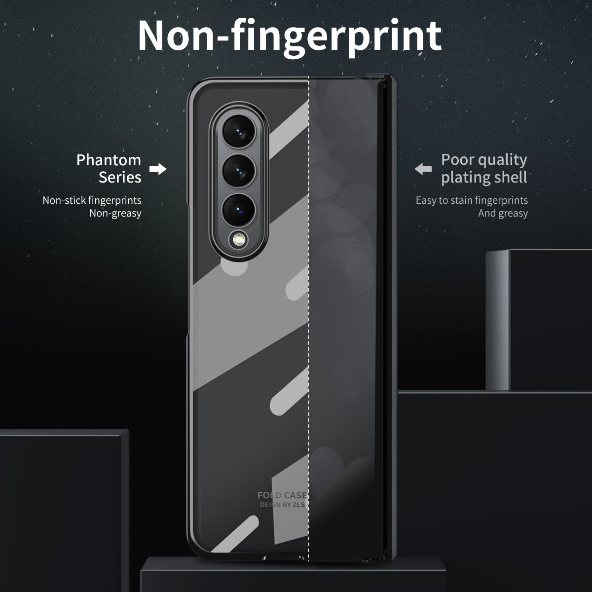 For Samsung Galaxy Z Fold4 5G Electroplating High Transparency Folding Phone Case with Tempered Glass Film