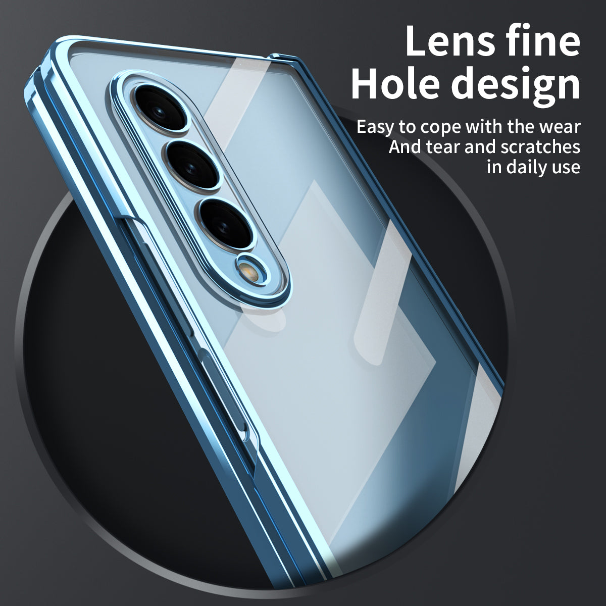 For Samsung Galaxy Z Fold4 5G Electroplating High Transparency Folding Phone Case with Tempered Glass Film
