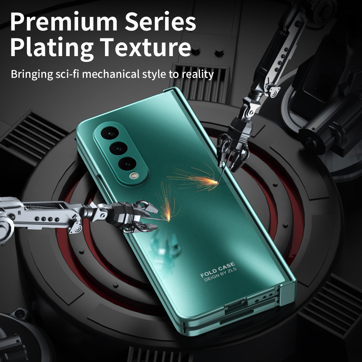 For Samsung Galaxy Z Fold4 5G Hard PC Phone Case Anti-Drop Protective Phone Shell Cover with Screen Film