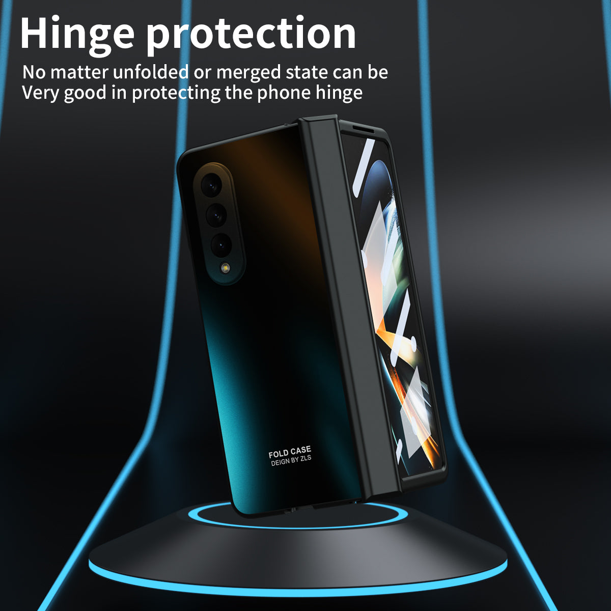 For Samsung Galaxy Z Fold4 5G Hard PC Phone Case Anti-Drop Protective Phone Shell Cover with Screen Film