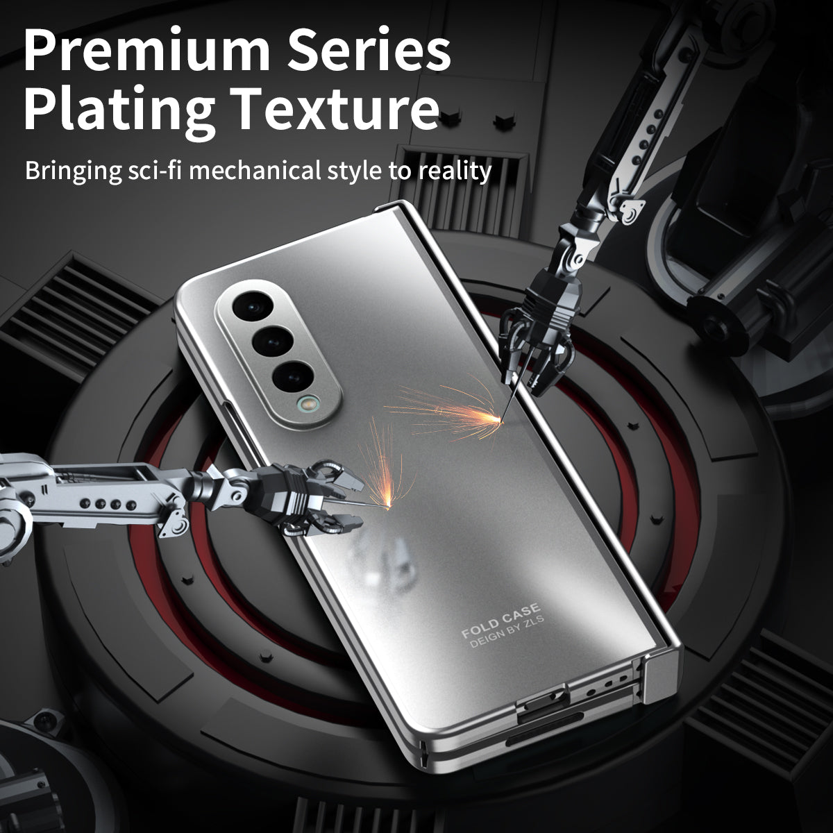 For Samsung Galaxy Z Fold4 5G Hard PC Phone Case Anti-Drop Protective Phone Shell Cover with Screen Film