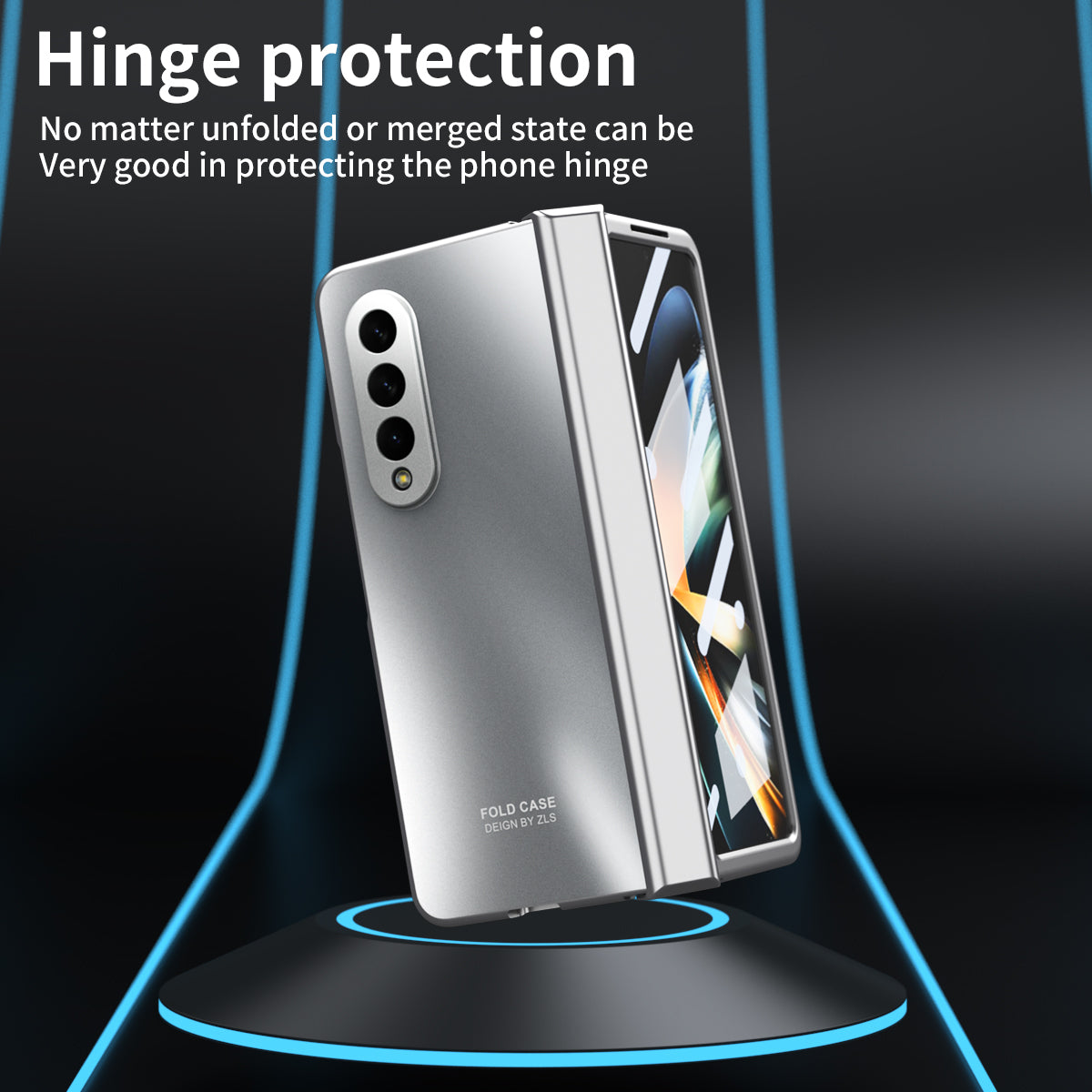 For Samsung Galaxy Z Fold4 5G Hard PC Phone Case Anti-Drop Protective Phone Shell Cover with Screen Film