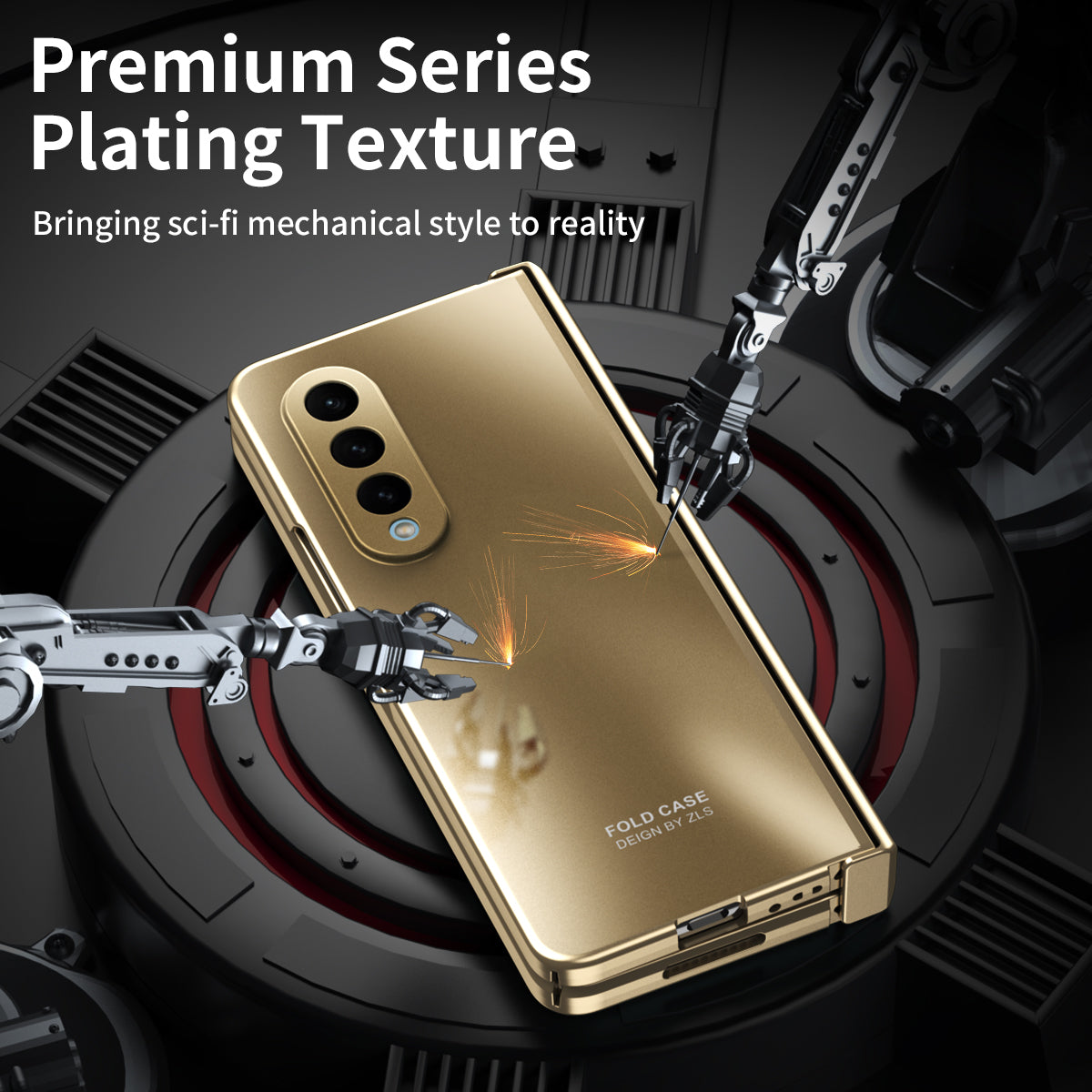 For Samsung Galaxy Z Fold4 5G Hard PC Phone Case Anti-Drop Protective Phone Shell Cover with Screen Film