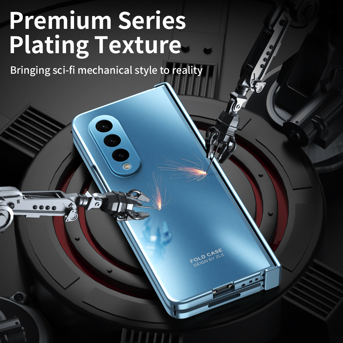 For Samsung Galaxy Z Fold4 5G Hard PC Phone Case Anti-Drop Protective Phone Shell Cover with Screen Film