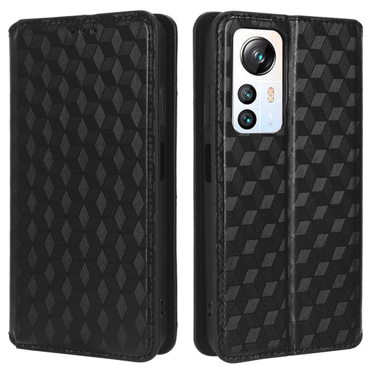 For Blackview A85 PU Leather Imprinted Rhombus Pattern Phone Case Stand Wallet Flip Cover