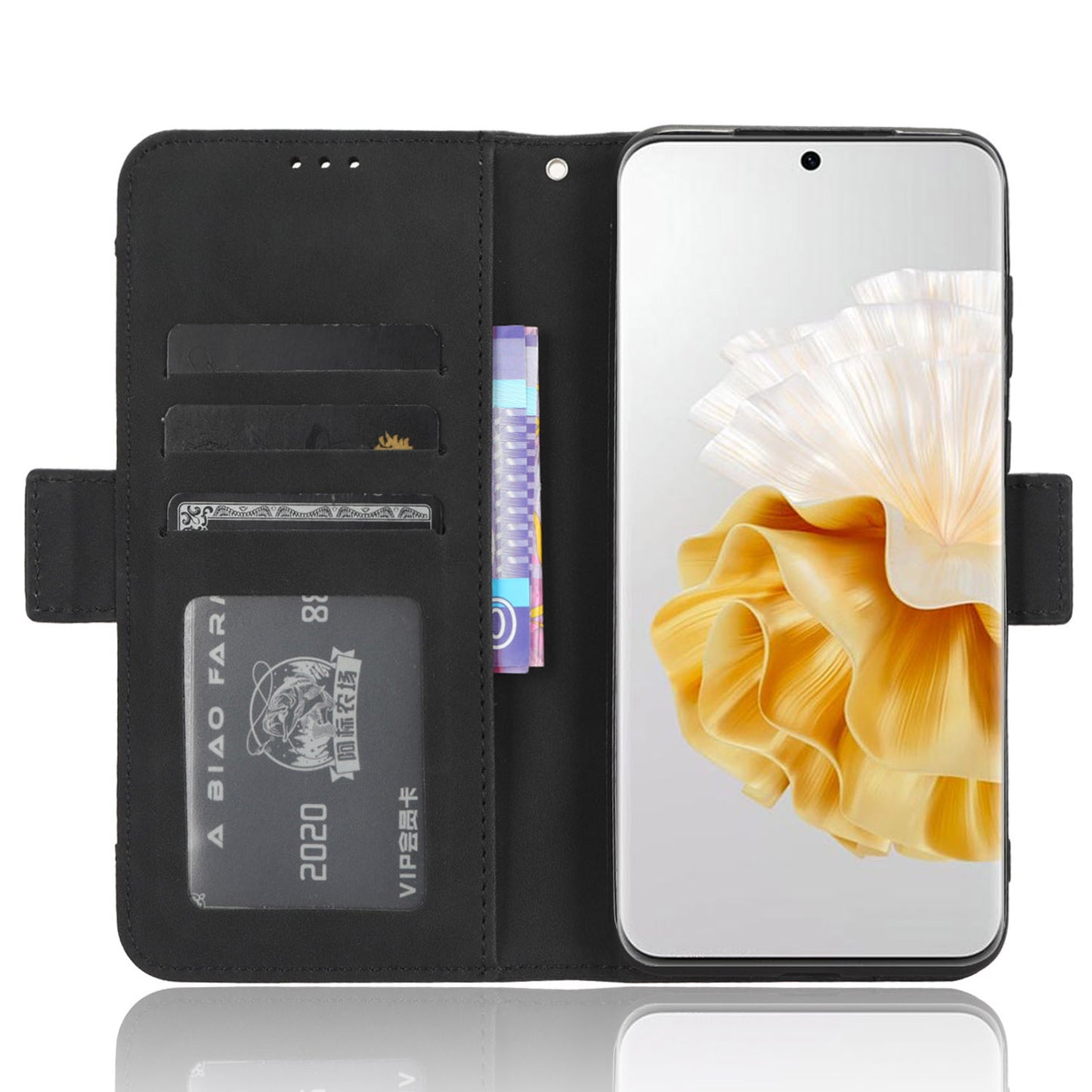 For Huawei P60 Pro / P60 Multiple Card Slots Leather Phone Cover Phone Shell Wallet Cell Phone Case