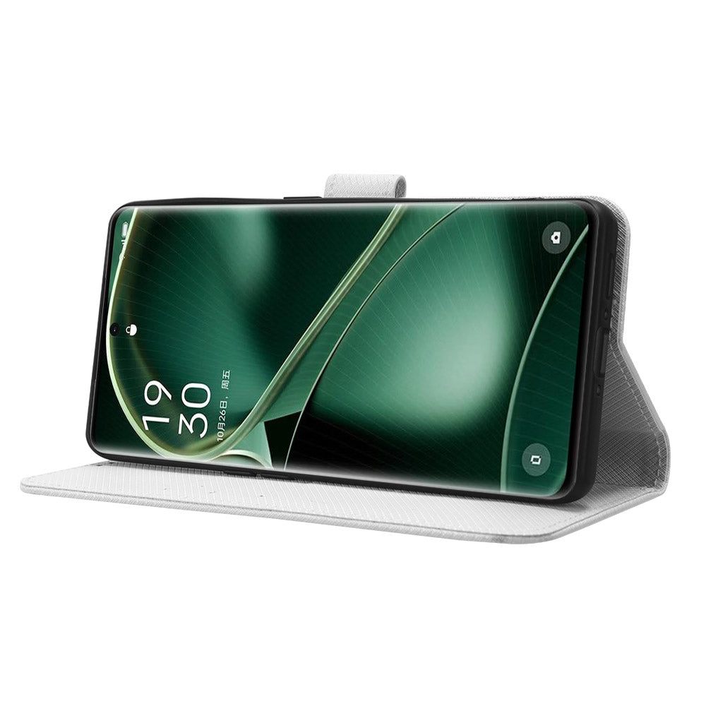 For Oppo Find X6 Pro PU Leather Protective Cover Stand Function Diamond Texture Wallet Phone Case